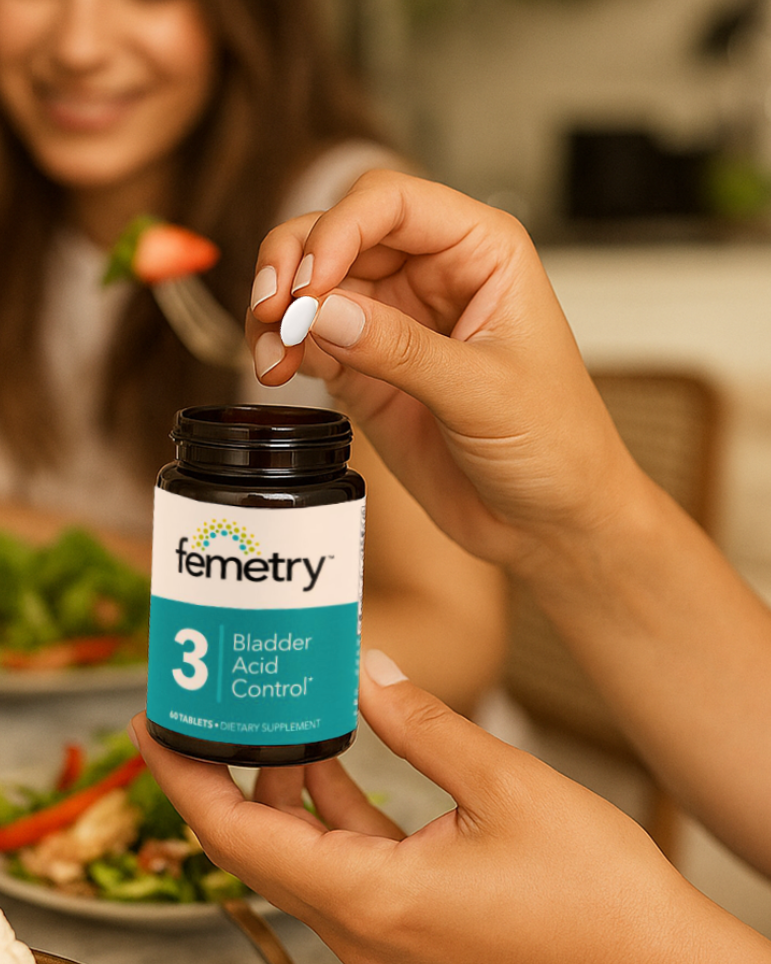 Femetry bladder acid control supplement pills
